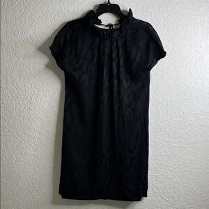 Ann Mashburn Atelier Ruffle Animal Print Dress Black XS